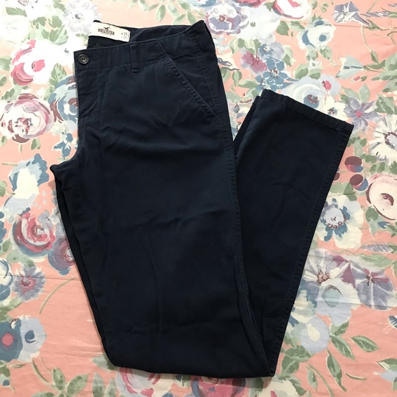 Hollister skinny navy blue chino pant 7R inseam 31 - Picture 1 of 8